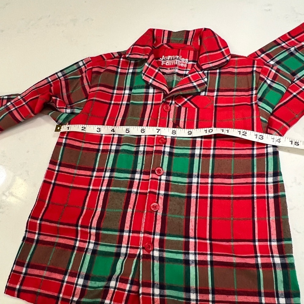Kids Pajama Set - Red, Green, and Brown - Picture 6 of 7